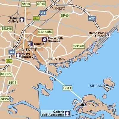 ヴェネツィアの空港の地図