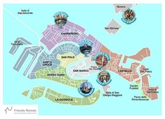 ヴェネツィア地区の地図