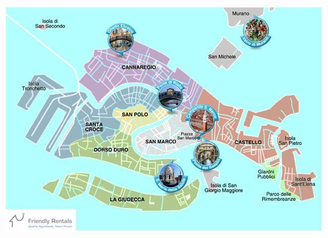 ヴェネツィア地区の地図